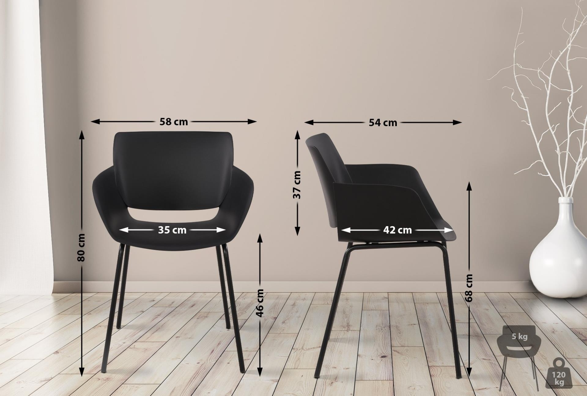 Black Conference Chair with Armrests - Image 3