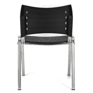 Black Conference Chair with Chrome Legs