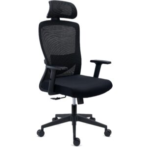 Black Mesh Headrest Office Chair