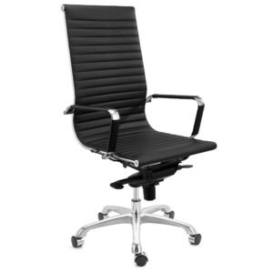 Black Ribbed Executive Office Chair