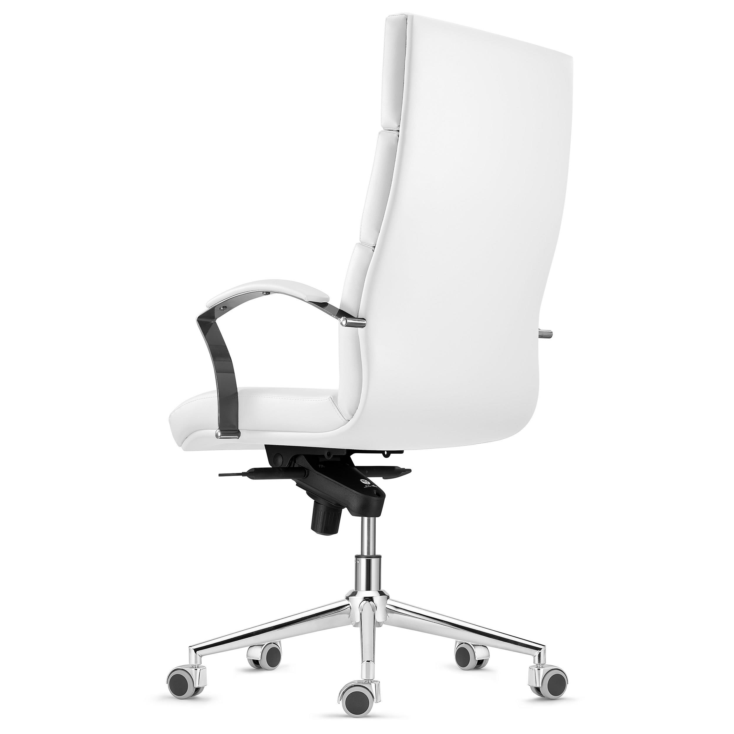 White High Back Swivel Office Chair - Image 3