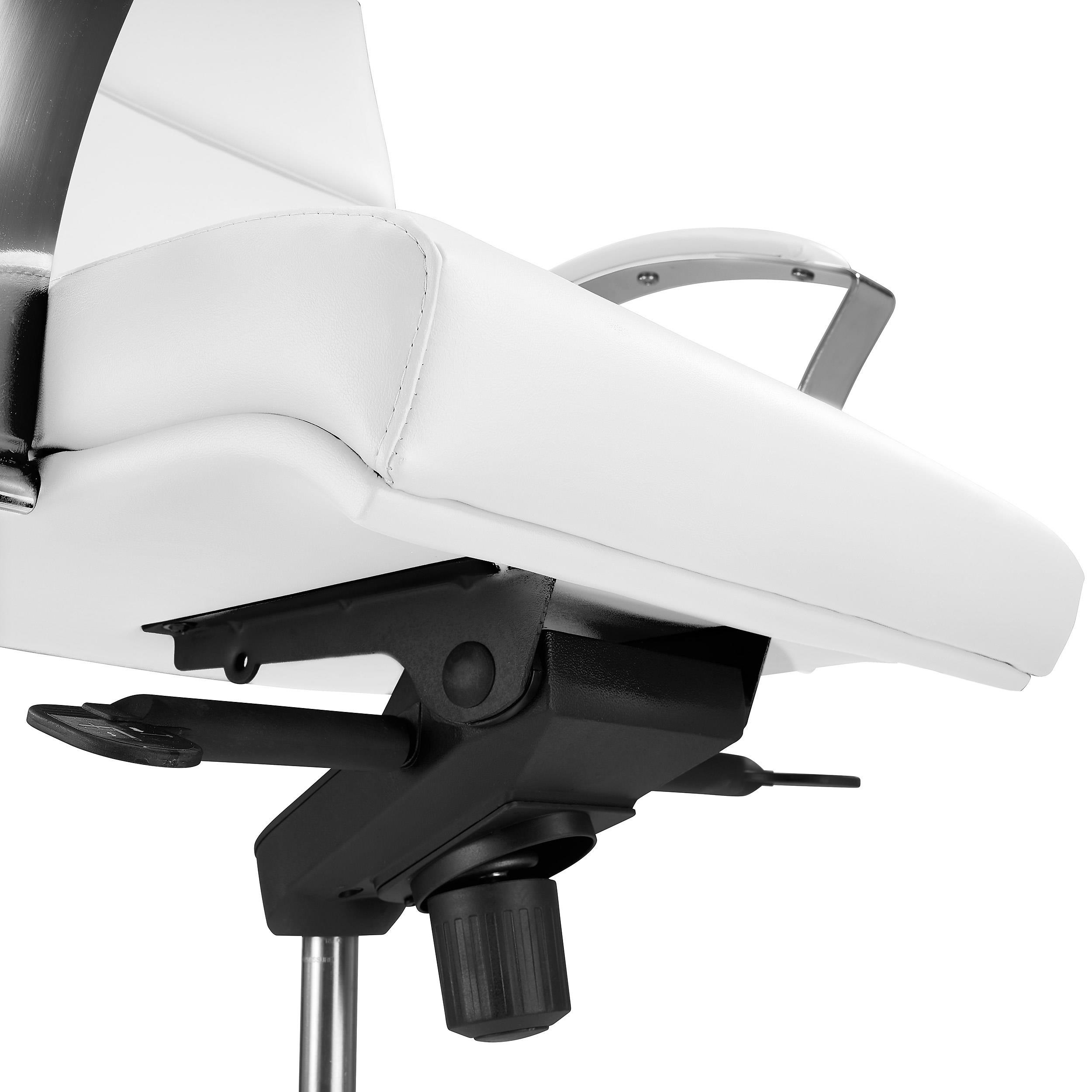 White High Back Swivel Office Chair - Image 5